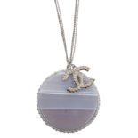 Chanel Grey Agate CC Necklace
