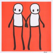 § STIK (British, b.1979) Holding Hands (red)