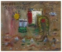 § Alan Davie C.B.E. R.A. (British, 1920-2014) Dreaming in the Curtained Bed