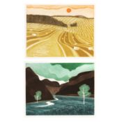 § John Brunsdon (British, 1933-2014) Gordale Scar and End of Harvest