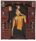 Wang Xiuzhang (Chinese, b.1959) Nude in cabinet