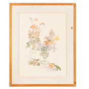 § Gillian Whaite (British, 1934-2012) 'Flowers in…', series of 11 etchings, watercolours. Flowers in