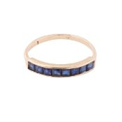 A sapphire half eternity ring