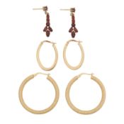 Three pairs of earrings