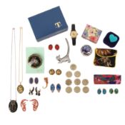 A collection of silver and costume jewellery