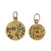 Two enamelled pendants