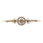 A seed pearl flower brooch