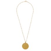 A one penny plated coin pendant necklace