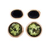 Two pairs of stud earrings