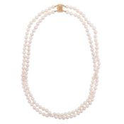 A cultured pearl necklace