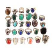 A collection of gem set rings