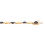 A sapphire and diamond bracelet