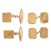 Two pairs of cufflinks