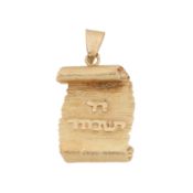 A Hebrew scroll pendant