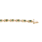 An emerald and diamond bracelet