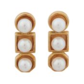 A pair of pearl earrings