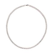 A cubic zirconia line necklace