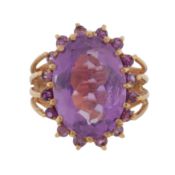 An amethyst dress ring