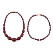 Two bakelite bead necklaces