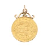 A five dollar Canadian coin mounted pendant 22K Gold