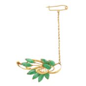 A jadeite leaf brooch
