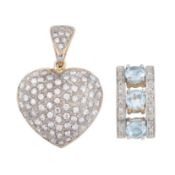 Two gem-set pendants