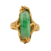 A jadeite snake ring