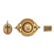 Two mourning brooches and a mourning pendant