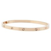 Cartier Love Bracelet SM 10P Diamond K18PG Pink Gold Women's CARTIER