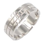 Cartier Tank Française Ring, 18K White Gold (KWG), Men's and Women's, Silver, B4059961