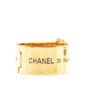 CHANEL 31 RUE CAMBON PARIS Telephone Number Coco Mark Bracelet Bangle Gold Plated Women's