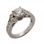 Cartier Ballerina Half Eternity Ring, Pt950 Platinum with 1.07ct Diamonds, #47, Women's