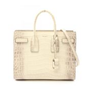 Saint Laurent Sac de Jour Small Handbag, Leather, Women's, Ivory, 378299