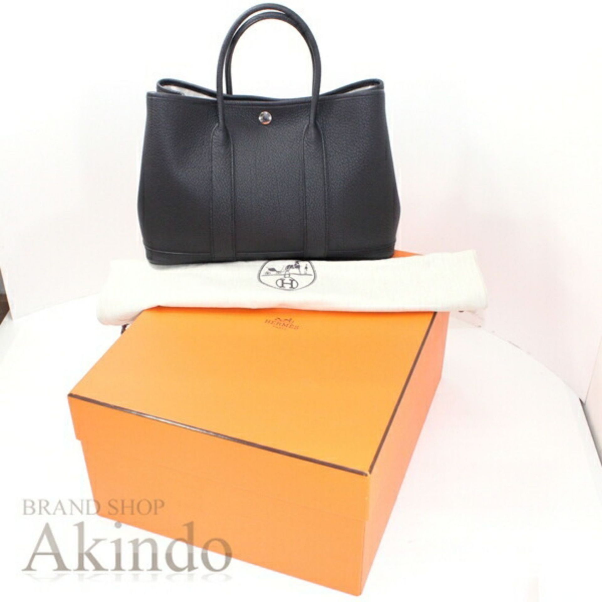 Hermès Garden TPM 30 Tote Bag, Black Negonda Leather, Women's, HERMES T6005 - Image 19 of 20