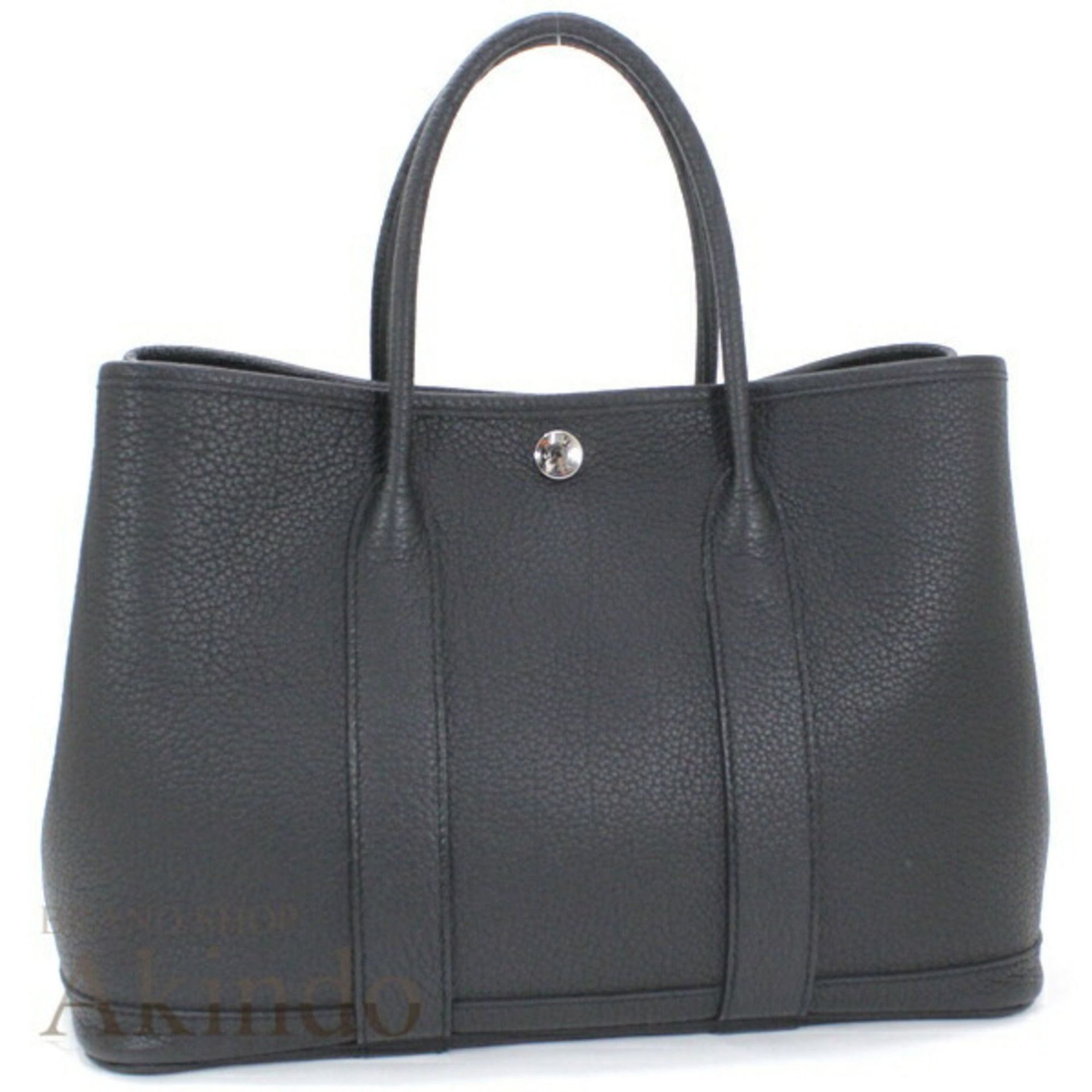 Hermès Garden TPM 30 Tote Bag, Black Negonda Leather, Women's, HERMES T6005 - Image 2 of 20