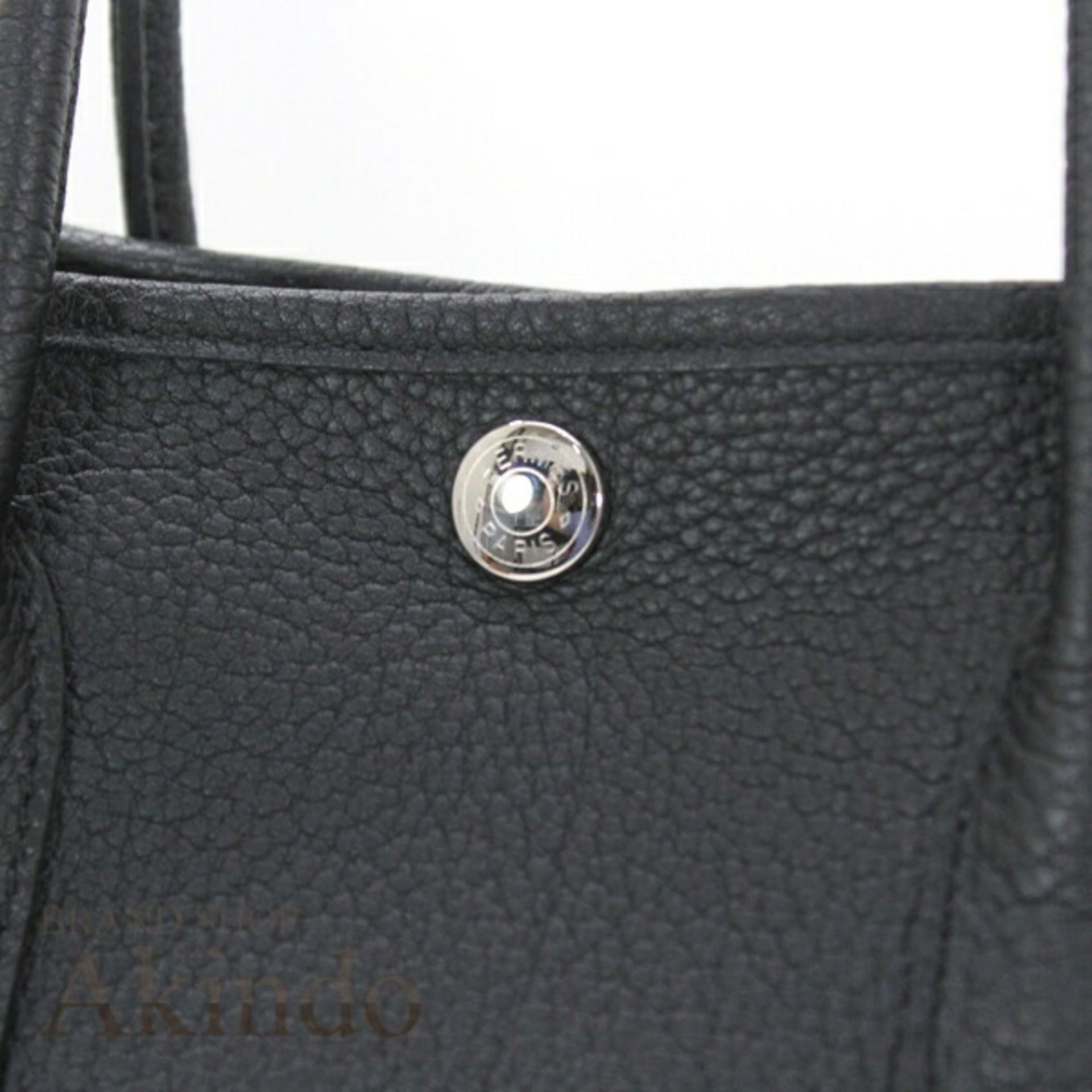 Hermès Garden TPM 30 Tote Bag, Black Negonda Leather, Women's, HERMES T6005 - Image 11 of 20