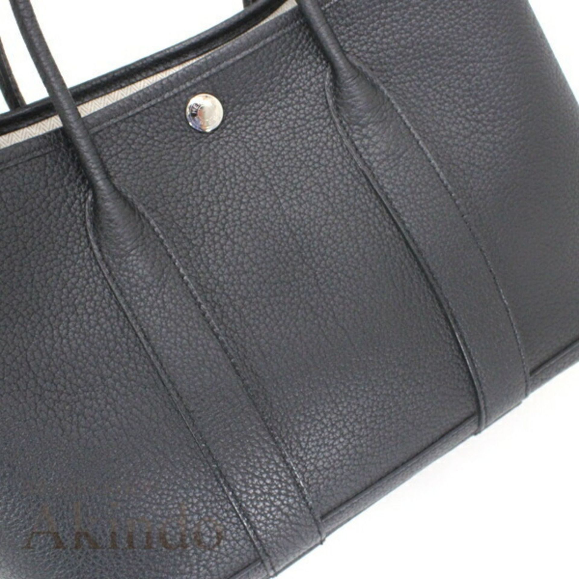 Hermès Garden TPM 30 Tote Bag, Black Negonda Leather, Women's, HERMES T6005 - Image 13 of 20