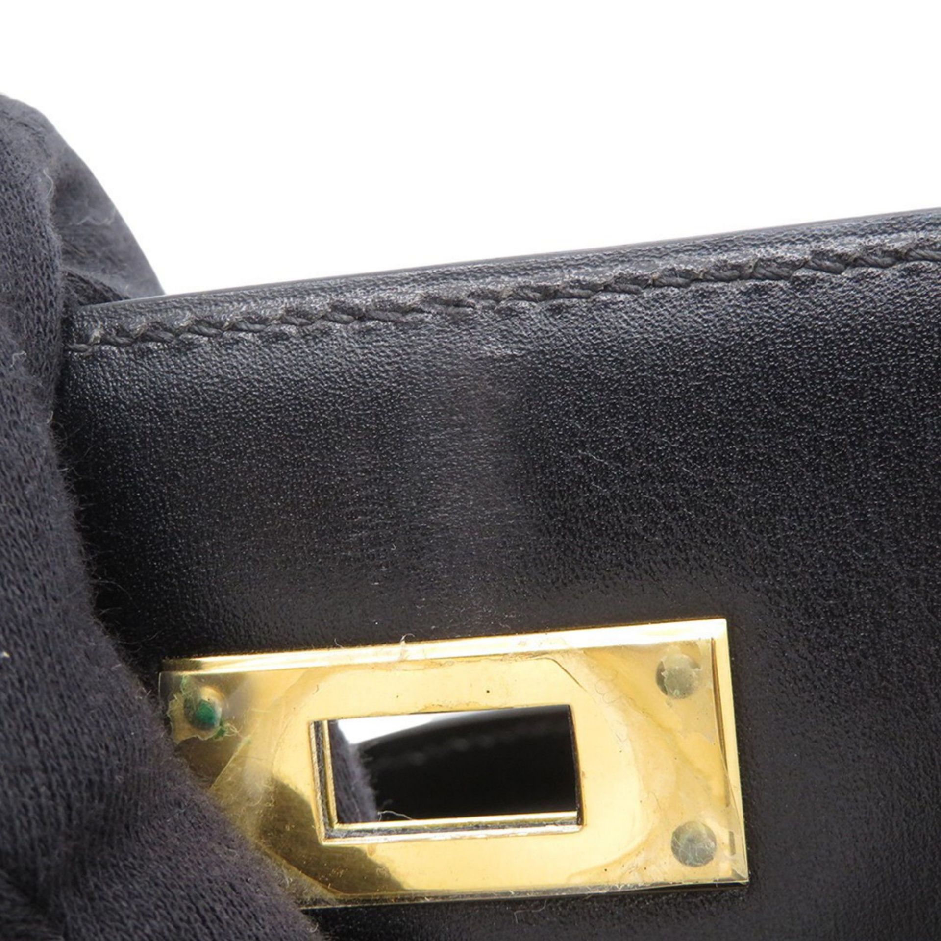 Hermès Kelly 32 Handbag, Black Box Calf Leather, with Exterior Stitching, C Stamp, HERMES 2-Way Bag, - Image 13 of 19