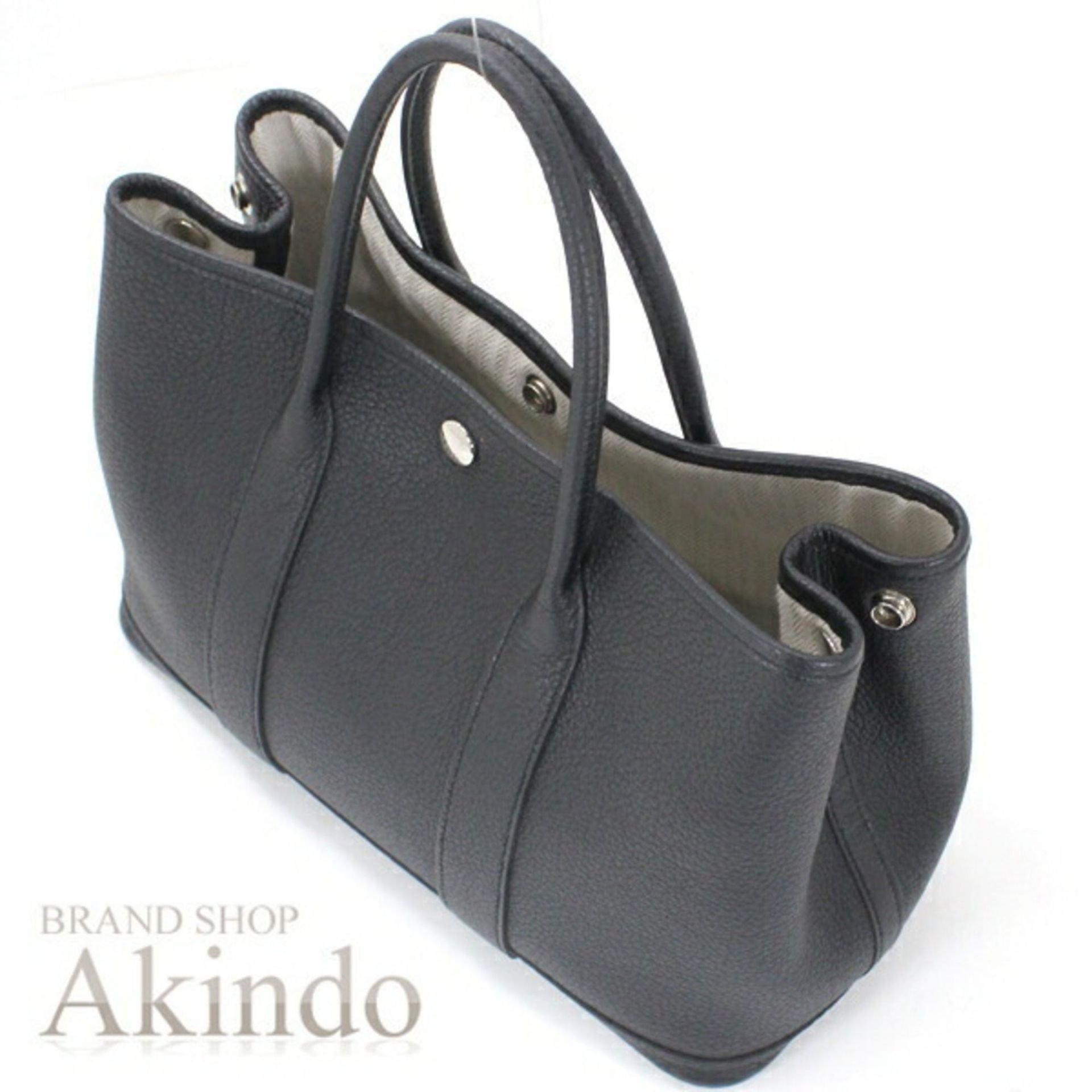 Hermès Garden TPM 30 Tote Bag, Black Negonda Leather, Women's, HERMES T6005 - Image 5 of 20