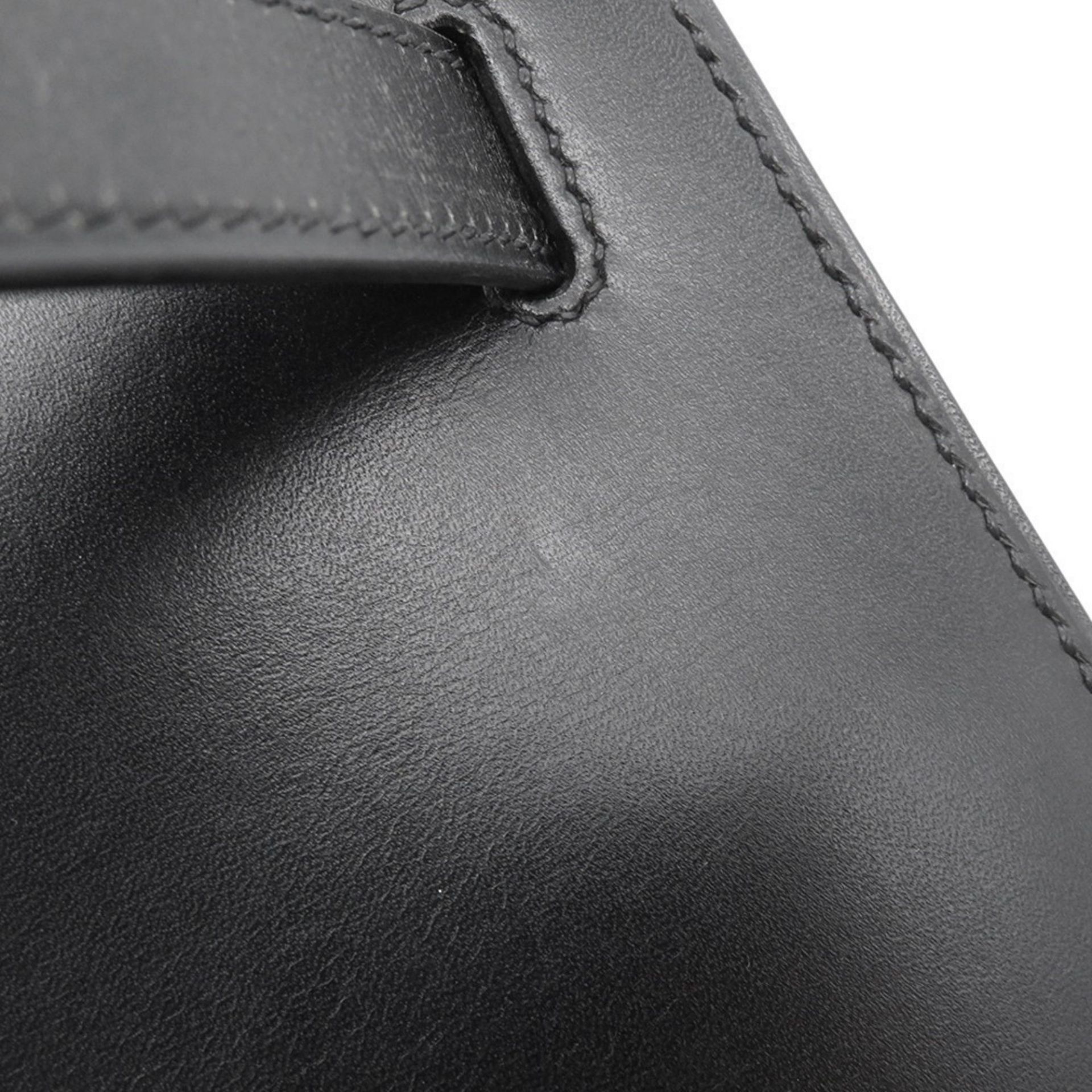 Hermès Kelly 32 Handbag, Black Box Calf Leather, with Exterior Stitching, C Stamp, HERMES 2-Way Bag, - Image 8 of 19