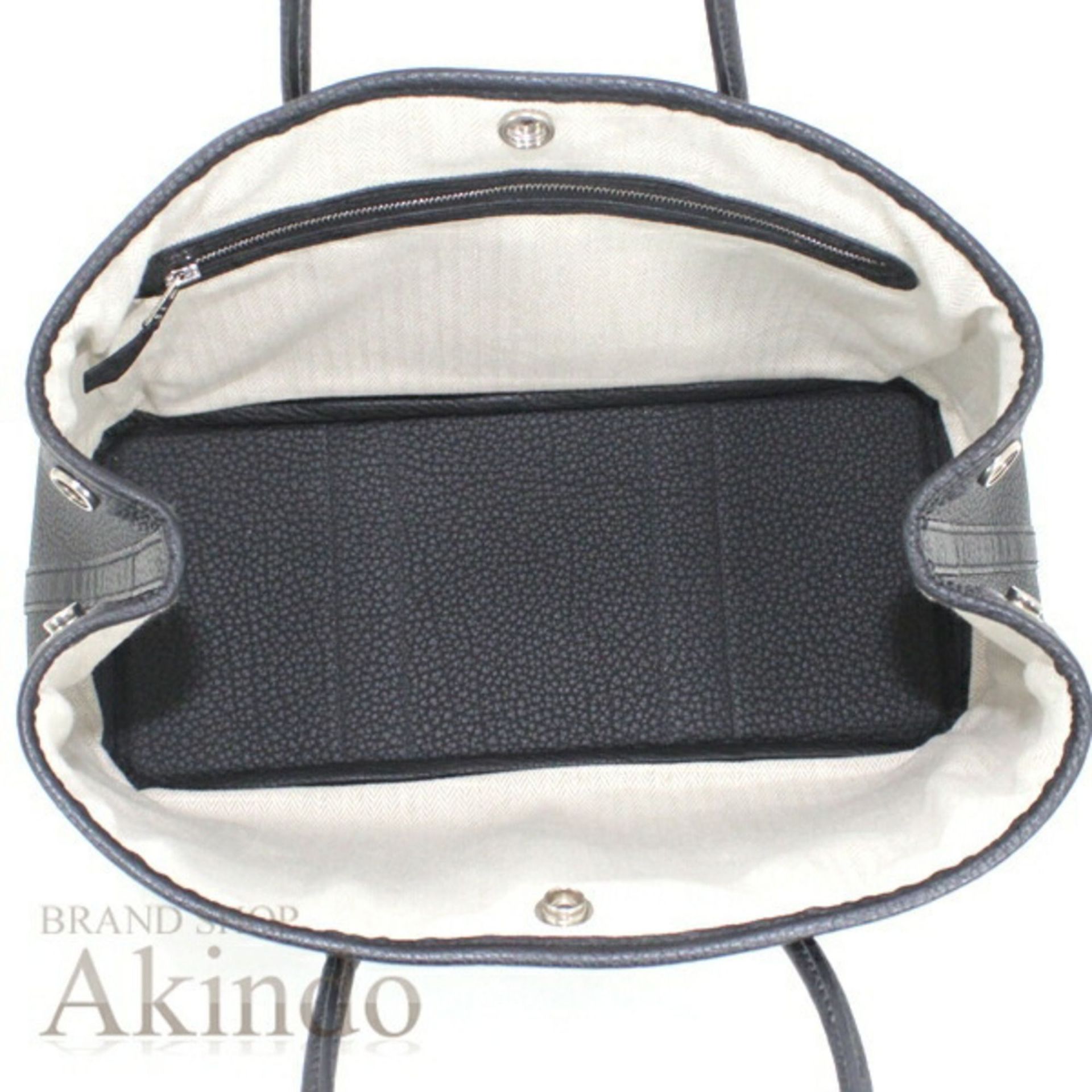 Hermès Garden TPM 30 Tote Bag, Black Negonda Leather, Women's, HERMES T6005 - Image 8 of 20