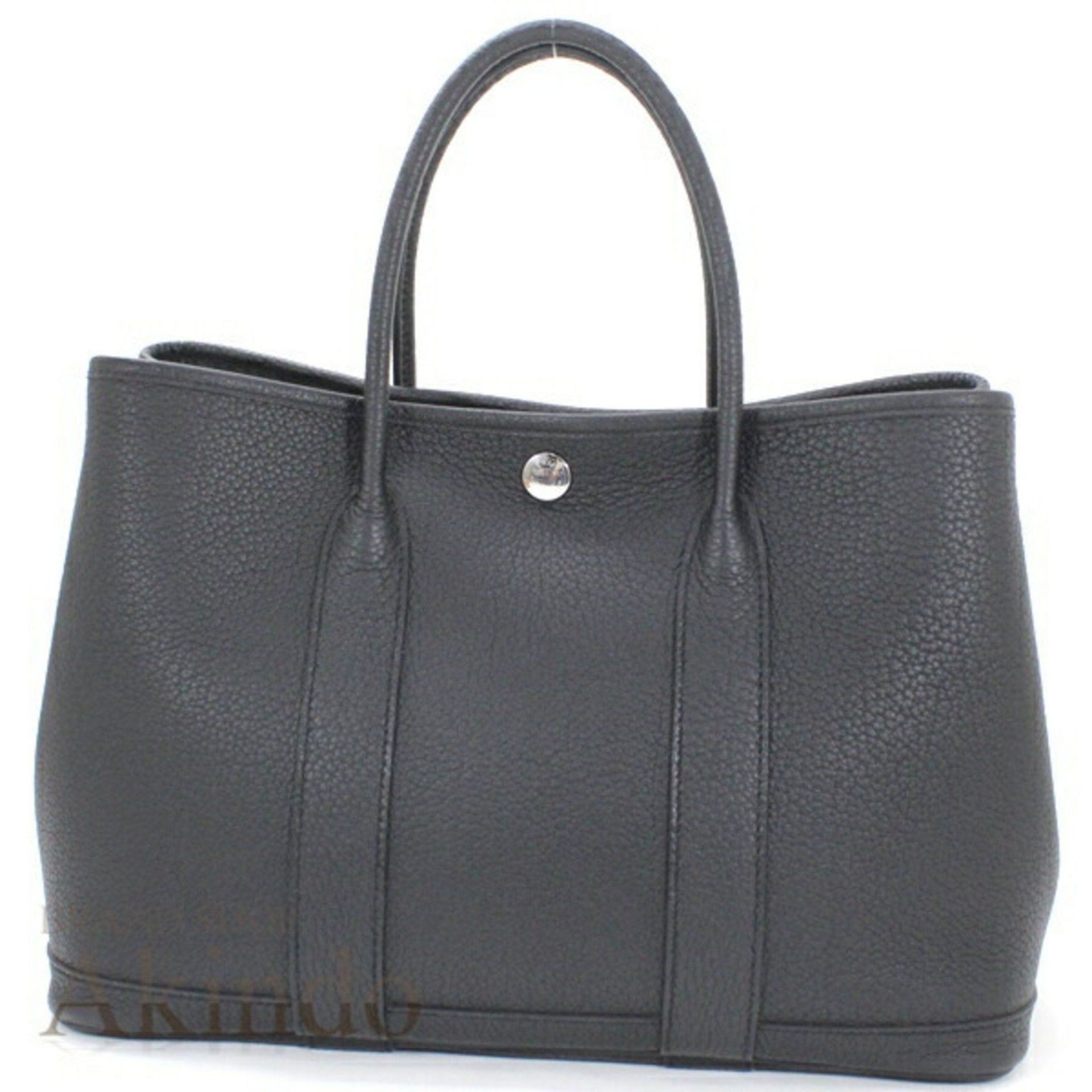 Hermès Garden TPM 30 Tote Bag, Black Negonda Leather, Women's, HERMES T6005