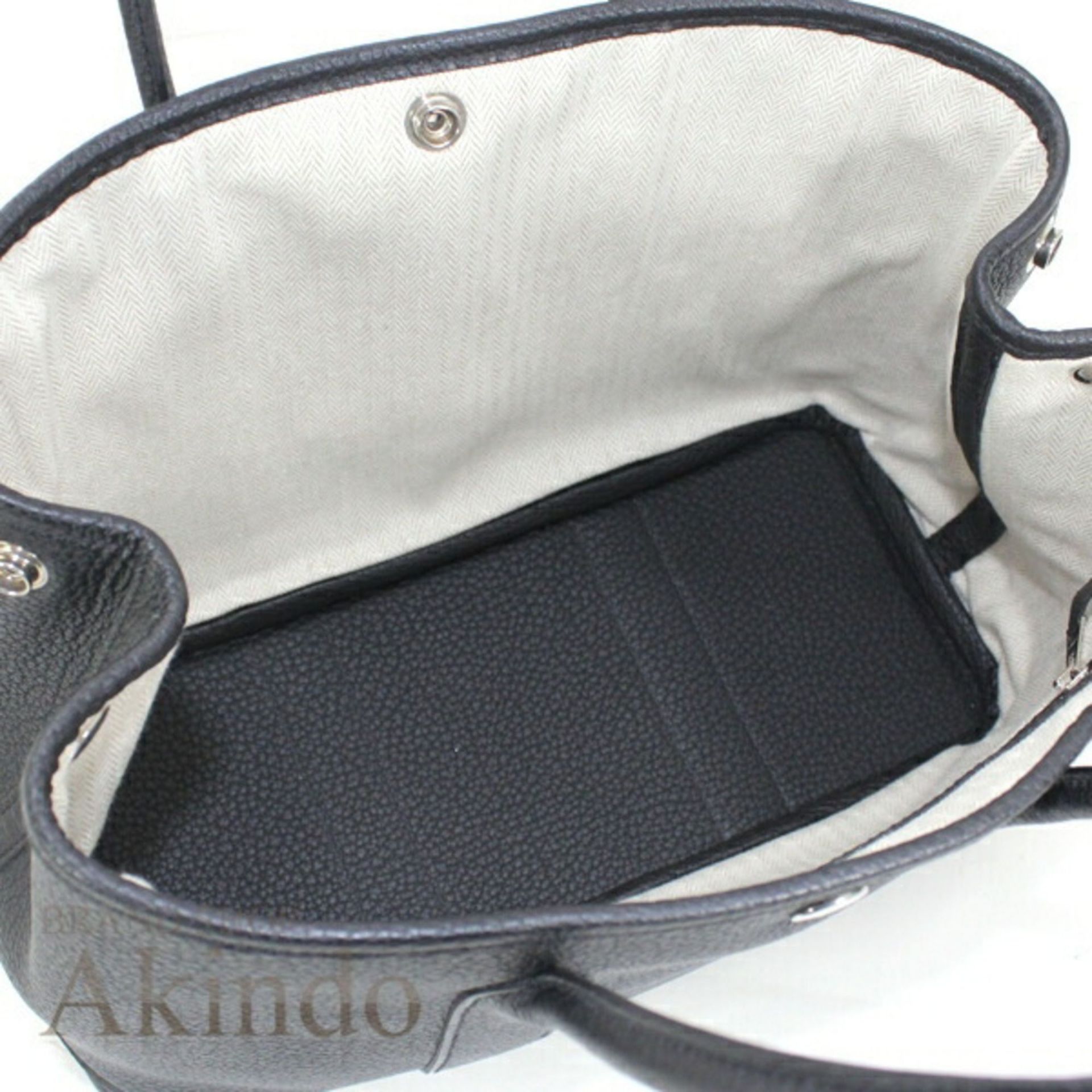 Hermès Garden TPM 30 Tote Bag, Black Negonda Leather, Women's, HERMES T6005 - Image 9 of 20