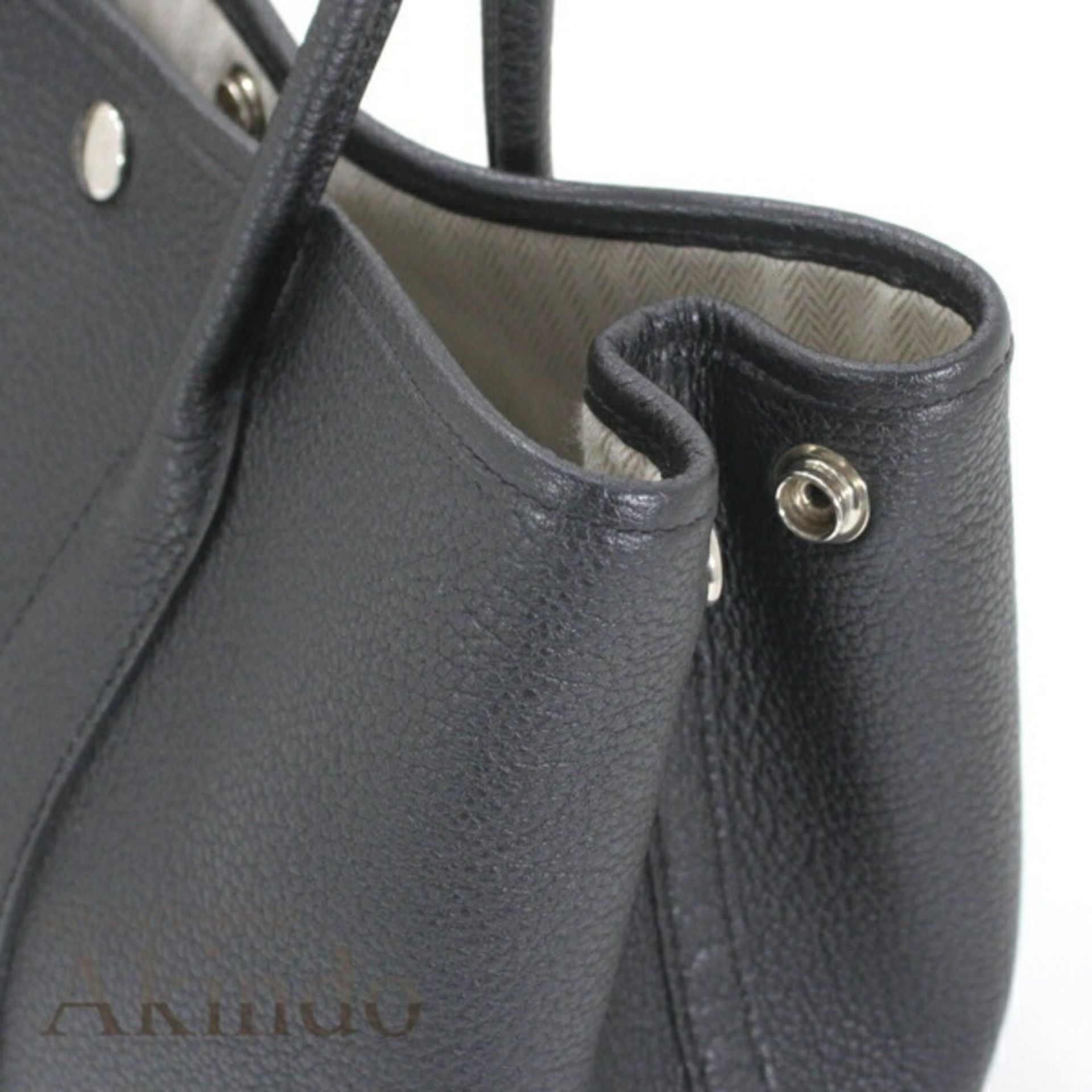 Hermès Garden TPM 30 Tote Bag, Black Negonda Leather, Women's, HERMES T6005 - Image 17 of 20