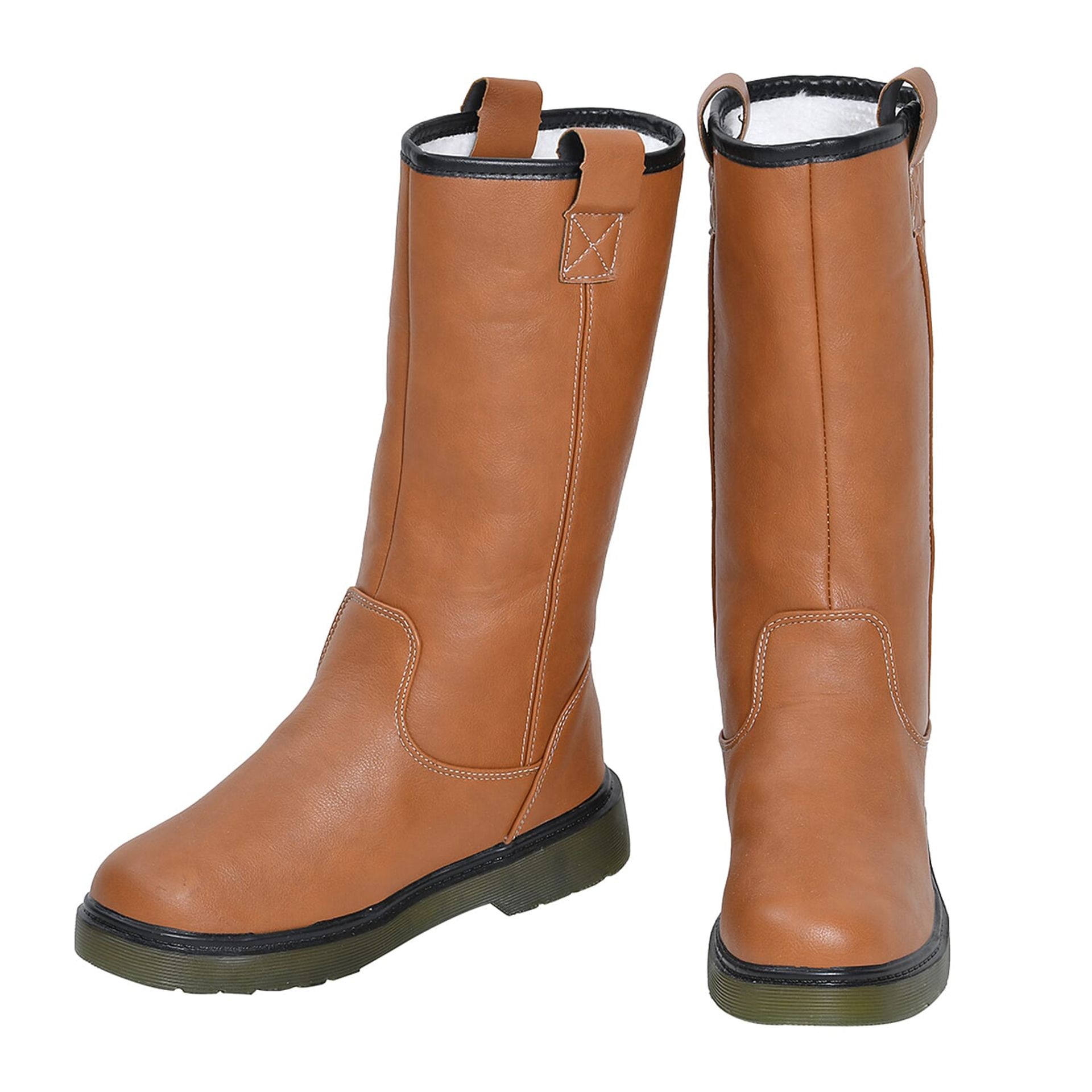 Grade-C0 ref Lot439 TJC Faux Fur Lined Winter Boot (Size 3) - Brown RRP œ40