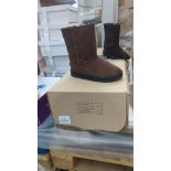 Grade-C0 ref Lot438 TJC Faux Fur Lined Winter Boot (Size 3) - Brown RRP œ40