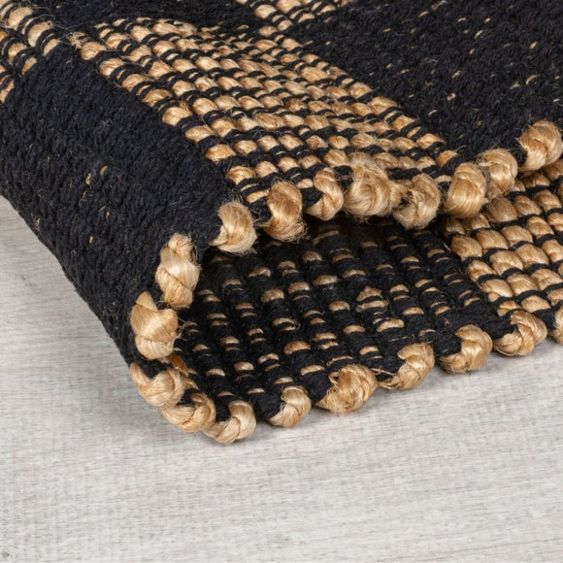 Grade-C1 ref LOT94 Weave D040 Jute Checkerboard Monochrome 120X170 RRP œ75 - Image 3 of 6