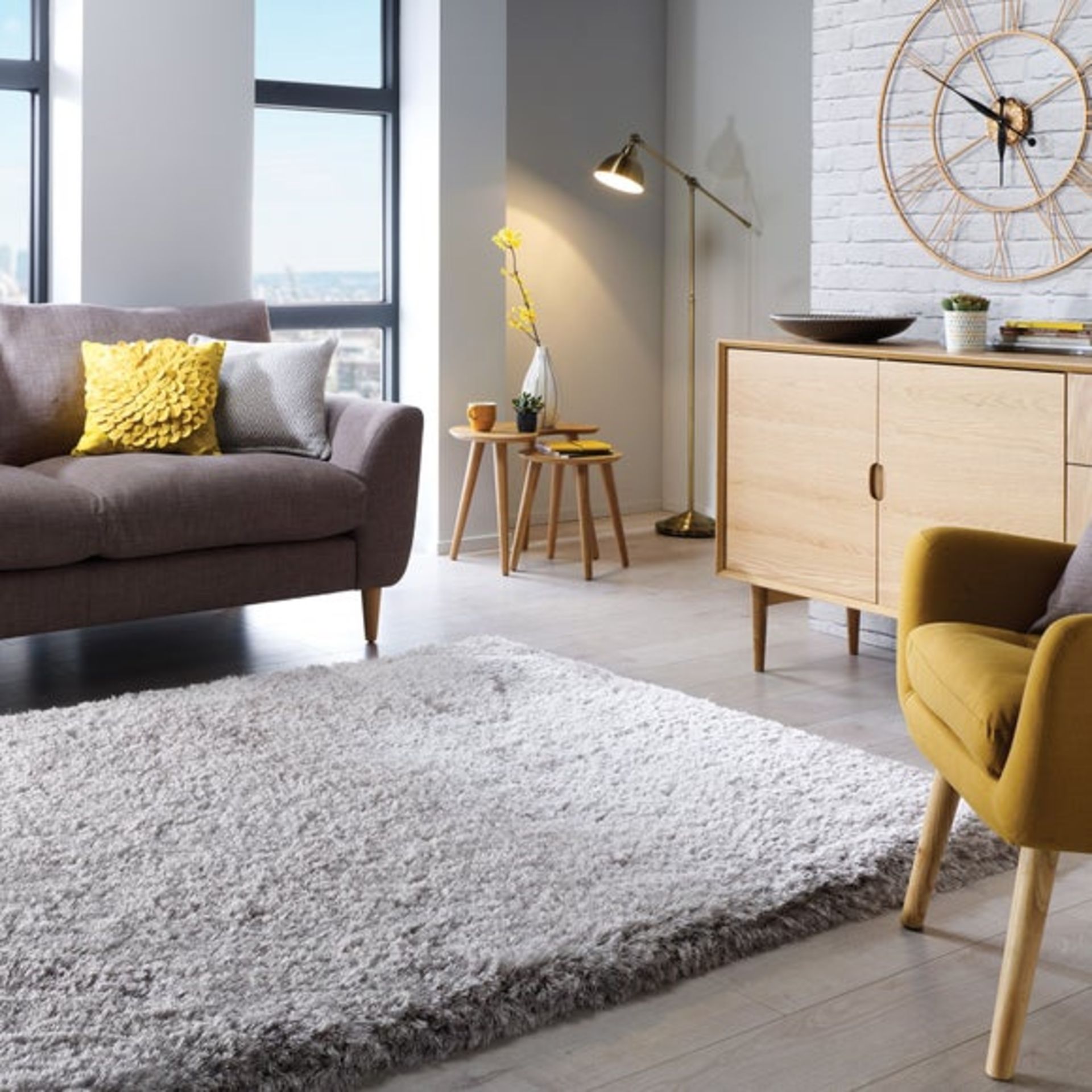 Grade-C1 ref LOT78 Pearl D040 Jewel Shaggy Silver 160X230 RRP œ179