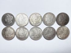 10 x Morgan Dollar USA Silber