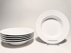 KPM Berlin Kurland Weiß 6 x Kleine Suppenteller 20 cm